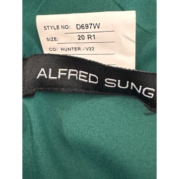 NEW ALFRED SUNG Emerald Green Sleeveless Back Zip Fit & Flare Dress Size 20 - Picture 5 of 6